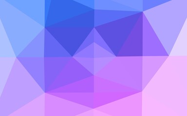 Light Pink, Blue vector shining triangular background.