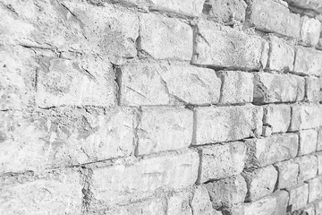 white brick wall texture / white abstract background, vintage brick wall building