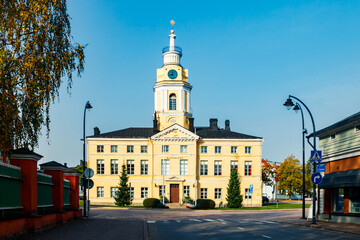 Fototapeta na wymiar Old Town hall of Hamina at sunny autumn day, Finland