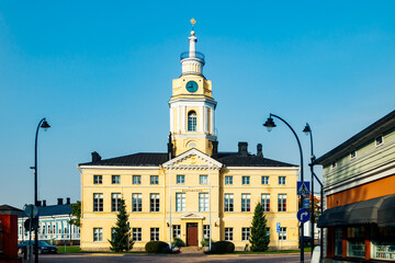 Obraz premium Old Town hall of Hamina at sunny autumn day, Finland