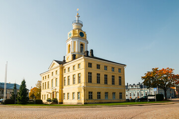 Obraz premium Old Town hall of Hamina at sunny autumn day, Finland