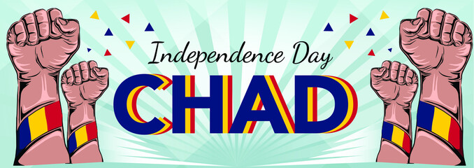 Chad Independence Day Banner Background Vector .EPS10