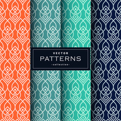 set of seamless pattern in four color