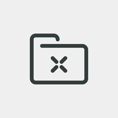 Delete folder icon isolated on background. Document symbol modern, simple, vector, icon for website design, mobile app, ui. Vector Illustration