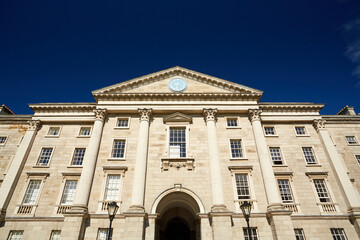The exterior of Trinity College in Dublin, Ireland