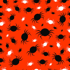 seamless pattern with halloween spiders