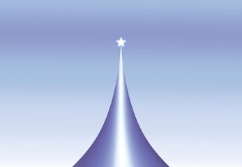 blue background with Christmas tree and star 