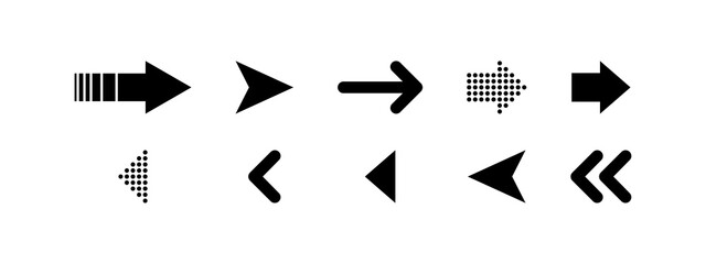 Arrows vector icons, isolated. Arrow. Arrows. Cursor. Computer mouse. Vector illustration