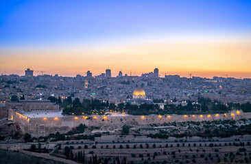 Fototapeta na wymiar Jerusalem at sunset
