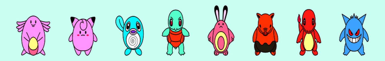 set of chinchilla pet drawings cartoon icon design template with various models. vector illustration isolated on blue background