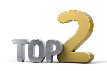Top two. Top 2 3d illustration on white background.