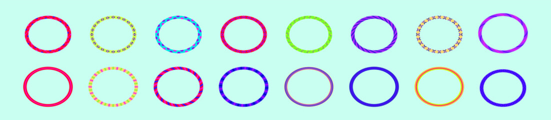 set of gymnastic hoops cartoon icon design template with various models. vector illustration isolated on blue background © eny