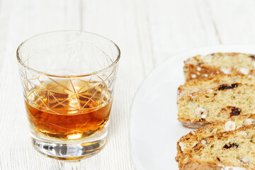 Sweet cantuccini biscuits. Homemade Italian biscotti cookies