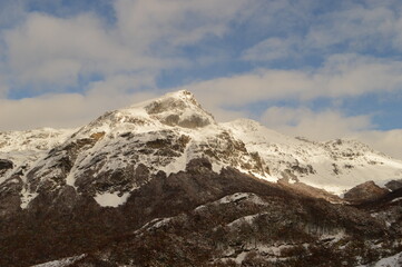 Driving and hiking in the Tierra Del Fuego National Park outside Ushuaia in Argentina