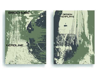 Vintage Set Of Different Grunge Textured Brochures . Black and White Patterns in Grungy Style . Vector