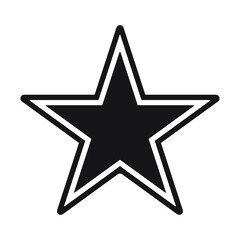 Star shape icon. Vector illustration image. Rating and review symbol with grunge texture. Decoration and advertising sign. Scratch tag and label. Black silhouette isolated on white background.