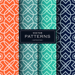 set of seamless patterns with flowers