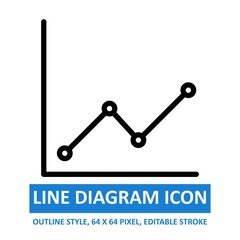 line diagram icon outline style on white background. chart and diagram  vector illustration. base 64 x 64 pixels. expanded.