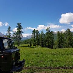 car in the mountains