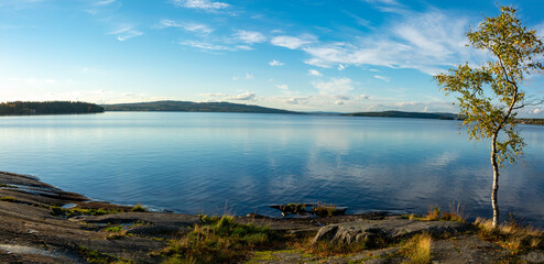 Fototapeta premium Lake view at autumn in Dalarna, Sweden