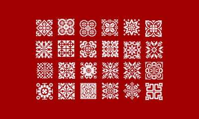 Seamless jacquard ornament for clothes. Festive Scandinavian ornament. Bright textiles for fashionable winter clothes. Christmas seamless knitted pattern.