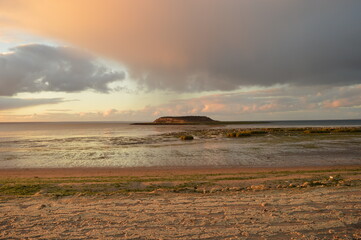 Sunset over the wildlife park and stunning Valdes Peninsula in Argentina