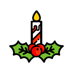cartoon christmas candle