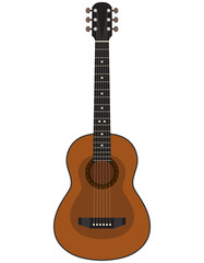 Fototapeta na wymiar Classic acoustic guitar. Musical instrument in cartoon style.