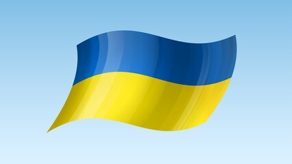 Ukraine flag state symbol isolated on background national banner. Greeting card National Independence Day of the republic of Ukraine. Illustration banner with realistic state flag.