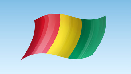 Fototapeta na wymiar Guinea flag state symbol isolated on background national banner. Greeting card National Independence Day of the Republic of Guinea. Illustration banner with realistic state flag.