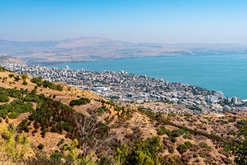 Fototapeta na wymiar Tiberias and the Sea of Galilee in Israel