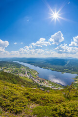 Naklejka na ściany i meble Scenic view of northern Swedish nature during summer