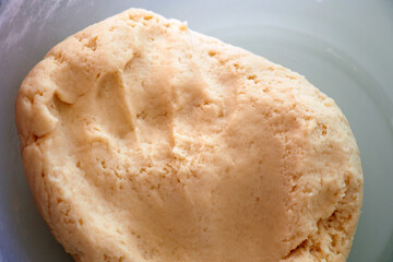 close-up freshly kneaded pastry dough, pastry dough,