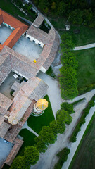 Aerial view of umbrian landscape near perugia, beautiful bird's eye view of classic italin landscape