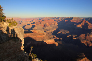 Grand Canyon Rim Beautiful Sunrise in Arizona, USA
