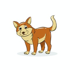 brown cute dog standing vector