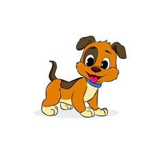  little cute brown dog smile standing vector