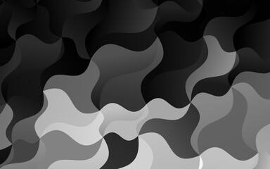 Dark Silver, Gray vector pattern with liquid shapes.