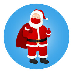 Santa Claus icon. New Year 2021 symbol. Vector illustration.