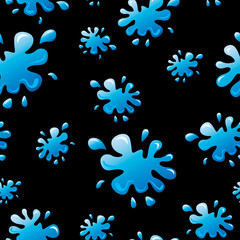Pattern with water cartoon splash blots isolated on white background. For gift paper, textiles, clothes, social networks, wallpaper, prints, festive decor