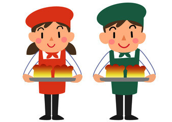 かわいいパン屋さんの男女