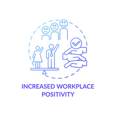 Increased workplace positivity concept icon. Gender diversity policy advantages. Women different life discrimination idea thin line illustration. Vector isolated outline RGB color drawing