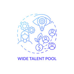 Wide talent pool concept icon. Gender diversity policy benefits. Different working skills improvement tutorial idea thin line illustration. Vector isolated outline RGB color drawing