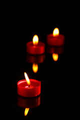 Indian festival diwali , candle on dark background