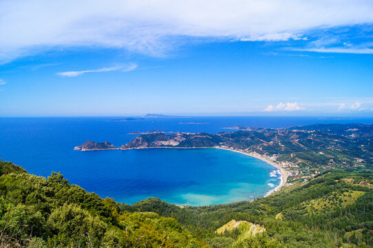 Corfu, Greece, view of the sea from the top of the mountain © kashanowa