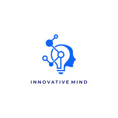 head people logo design modern simple vector innovative concept with lamp symbols and white background