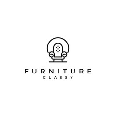 furniture logo design modern simple chairs vector with white background