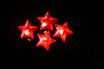 Indian festival diwali , candle on dark background