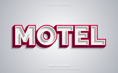 Editable Text Effect, Red Motel Text Style