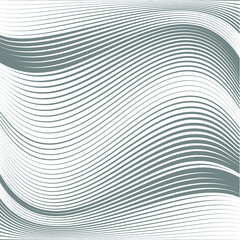 Abstract warped Diagonal Striped Background . Vector curved twisted slanting, waved lines texture